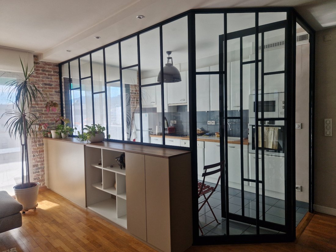 Verrière aluminium et rangements à Clermont-Ferrand