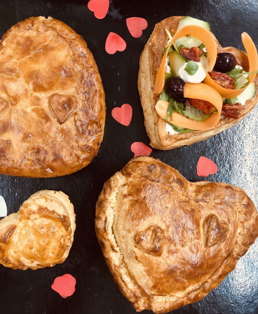 Plateaux duo et tourtes pour la St Valentin