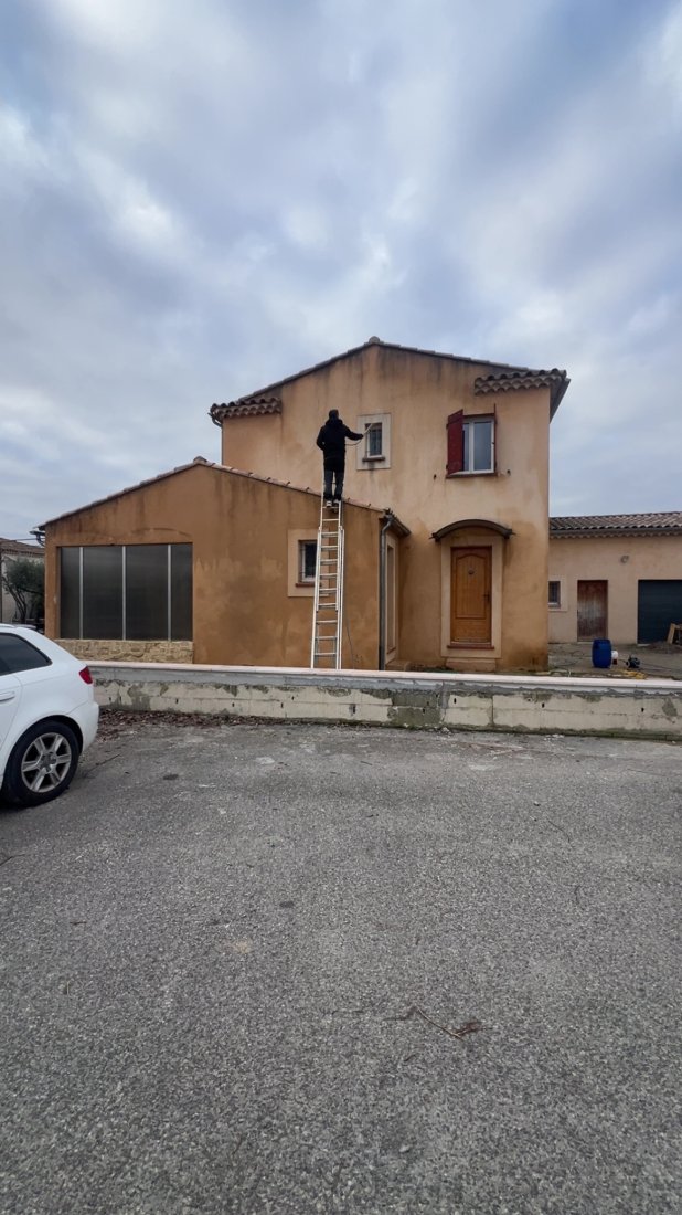 Façade traitée hydrofuge