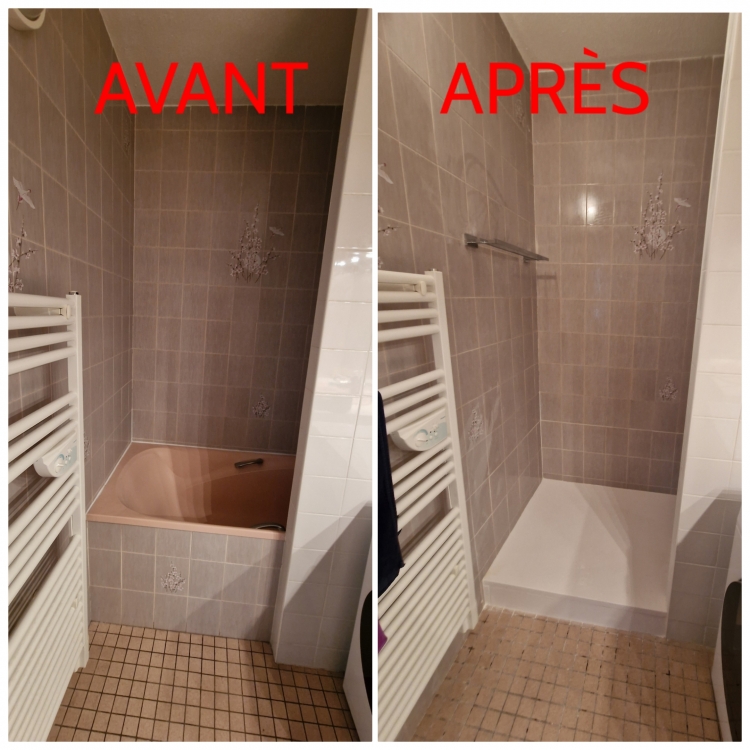 Remplacement baignoire 🛁 par une douche 