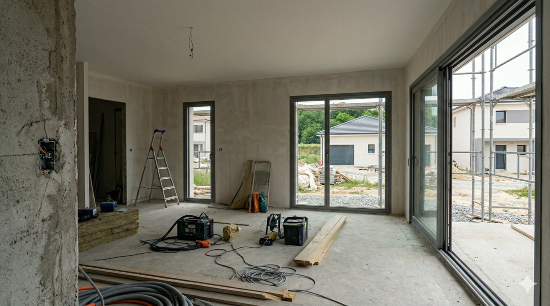 Baie Coulissante Minimaliste Gris Quartz